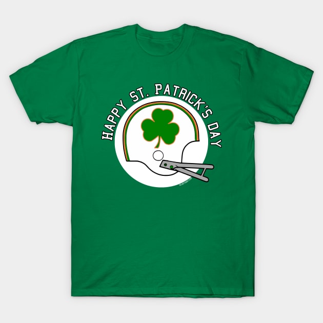 Happy St. Patrick's Day Shamrock Helmet T-Shirt by HelmetAddict